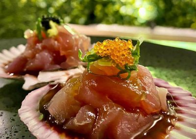 tartar atum comida japonesa em Santos