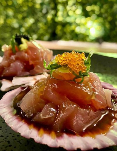 tartar atum comida japonesa em Santos